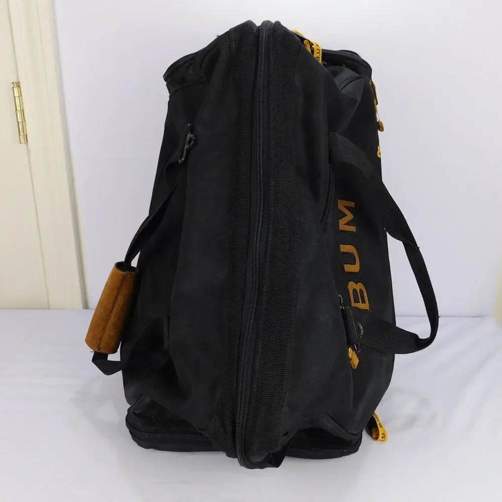 Vintage 90s B.U.M. Equipment Black Duffel Gym Travel Bag Shoulder Strap Black